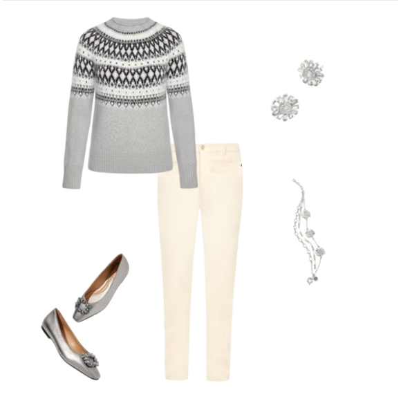 NWT $129 Talbots Crewneck Sweater - Persian Fair Isle Oversized Size Xs - Picture 5 of 6